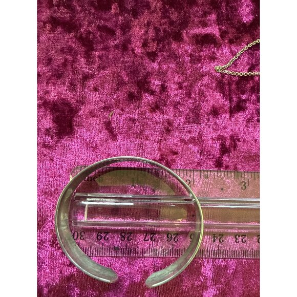 Engraved Sterling Silver Cuff Bracelet "Mildred" & Monogram Pendant Necklace - Picture 7 of 10